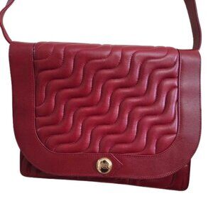 Vintage Nina Ricci Red Quilted Shoulder Bag